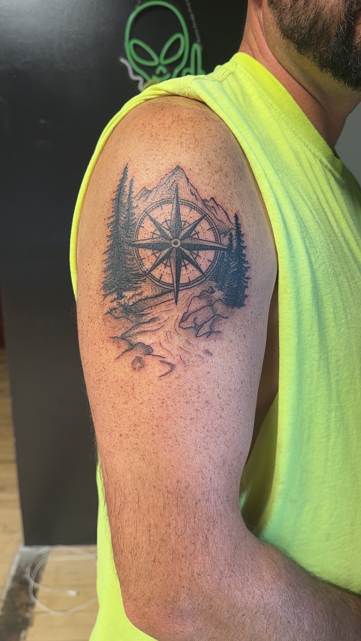 Compass Nature abstract tattoo