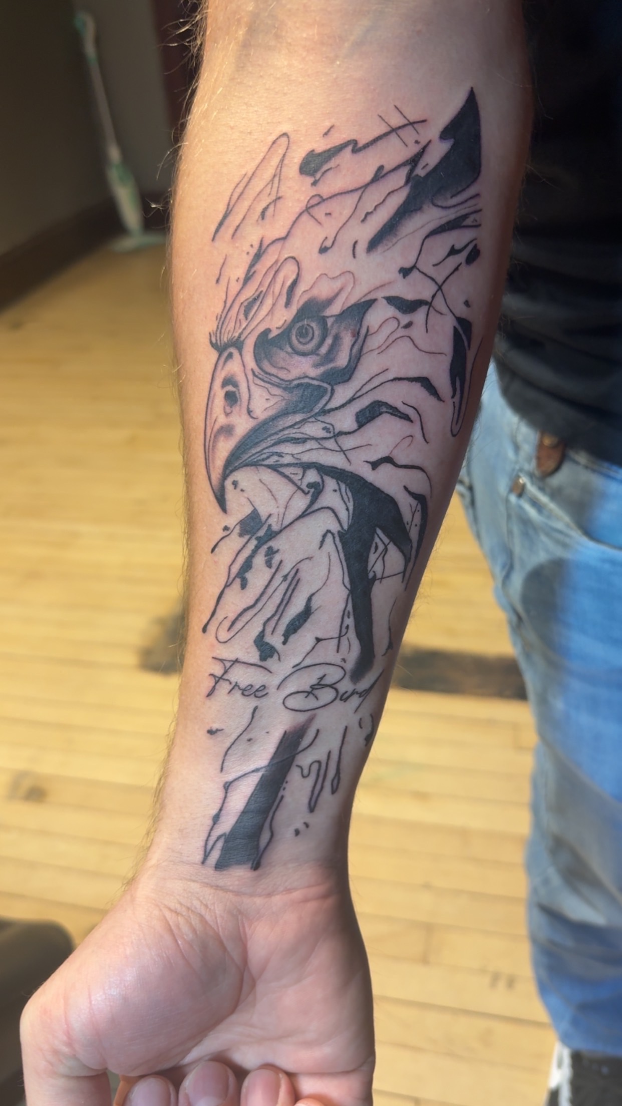 Matching butterfly split tattoos